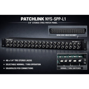 Thiết bị kết nối âm thanh chuyên nghiệp cho phòng thu của Newtrik, NYS-SPP-L1 1/4" stereo (TRS) Patch Panel