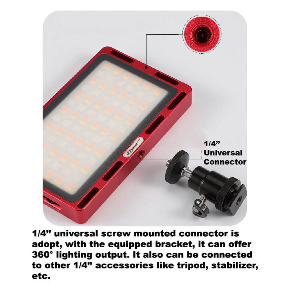 Đèn LED cho quay phim Dynacore D-120R RGB LED Light (tích hợp sẵn pin 3000mA)